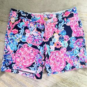 Lilly Pulitzer Jayne Shorts In Turtle Amazement Print Size 2